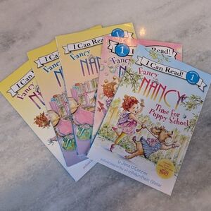 Fancy Nancy I Can Read! Level 1 Book Set - Pastel Blue, Pink, Yellow Covers